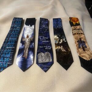 #1320 Men's Religious Themed Ties-set of 5